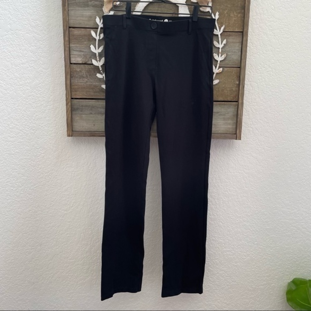 Betabrand black‎ stretch knit straight leg yoga pants size Large